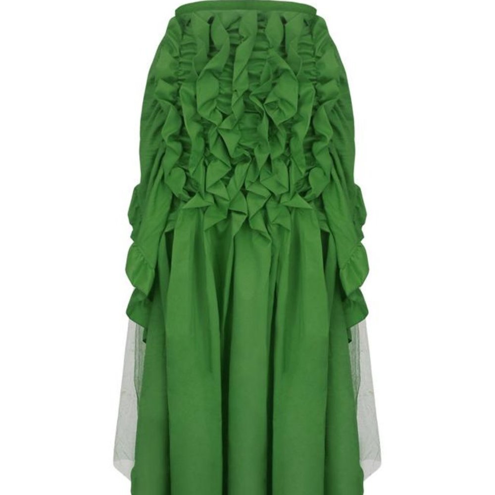 Green Tulle Tutu Bustle Wrap Skirt - Picture 2 of 4
